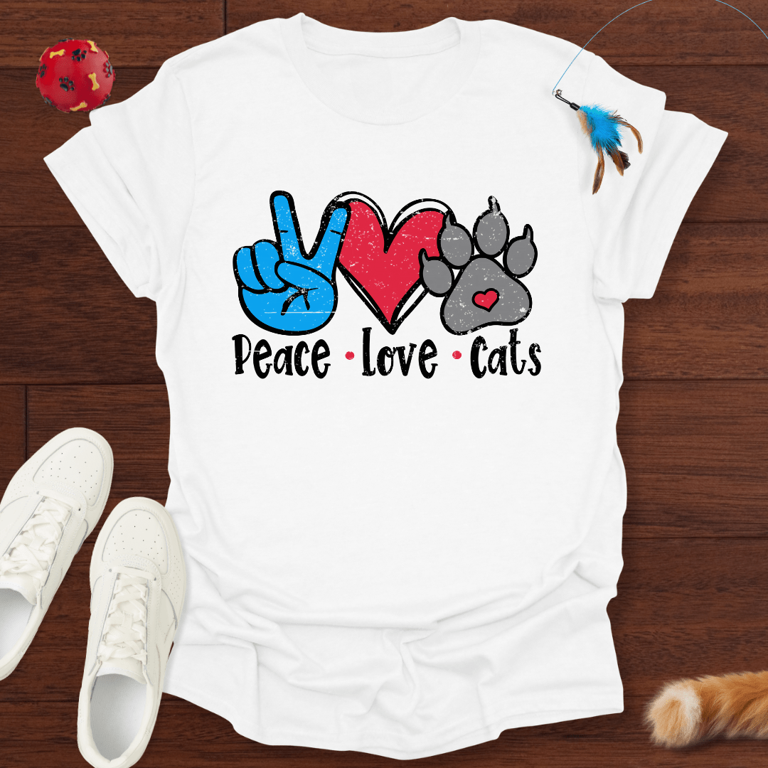 Peace, Love, Cats - T-Shirt Unisex