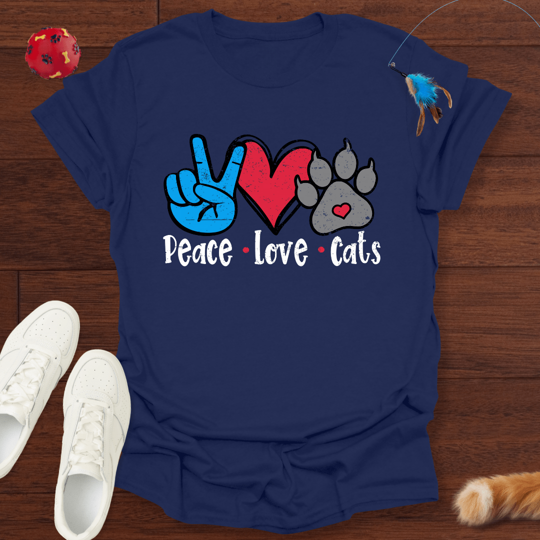 Peace, Love, Cats - T-Shirt Unisex