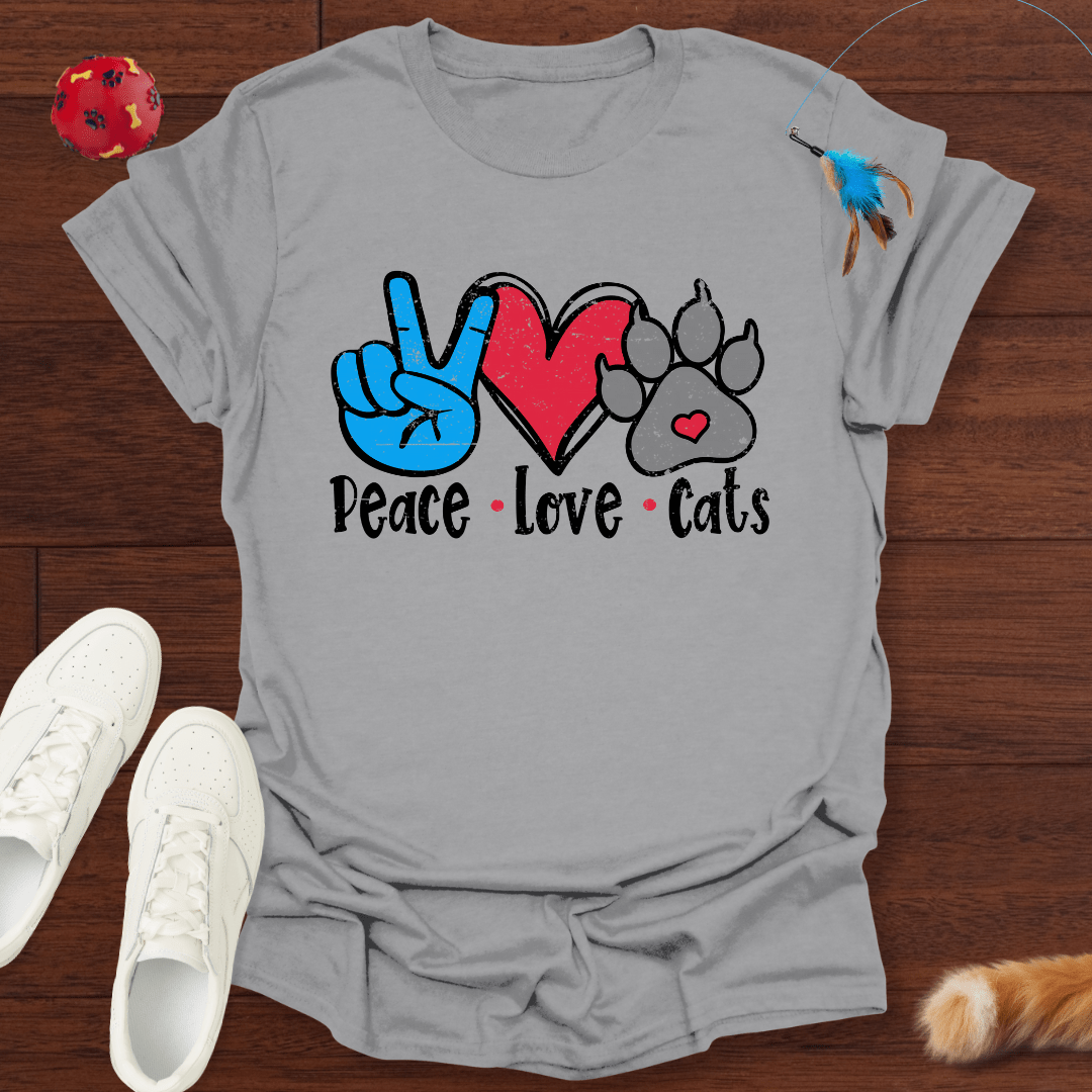 Peace, Love, Cats - T-Shirt Unisex
