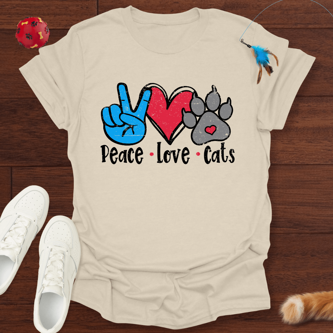 Peace, Love, Cats - T-Shirt Unisex