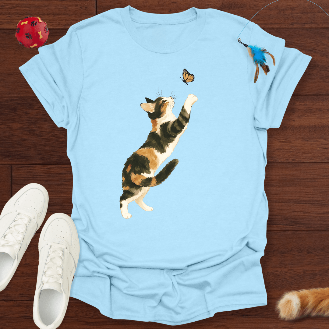Katze & Schmetterling - T-Shirt Unisex