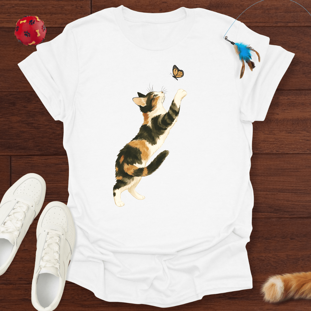 Katze & Schmetterling - T-Shirt Unisex