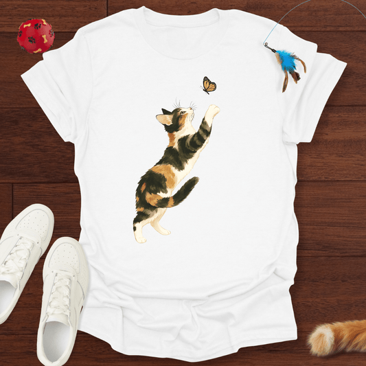 Katze & Schmetterling - T-Shirt Unisex